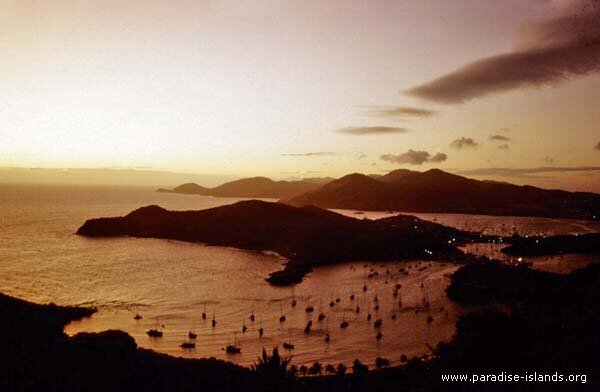 Sunset at Shirley Heights looking over English Harbour