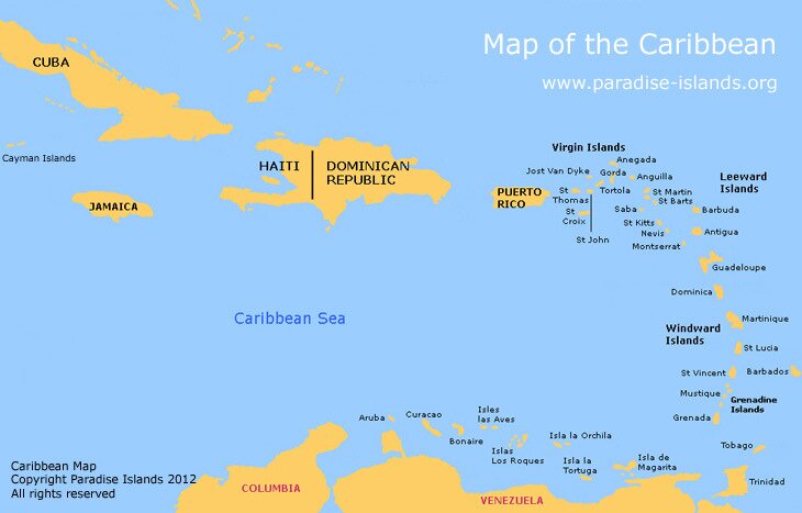 Map of the Caribbean